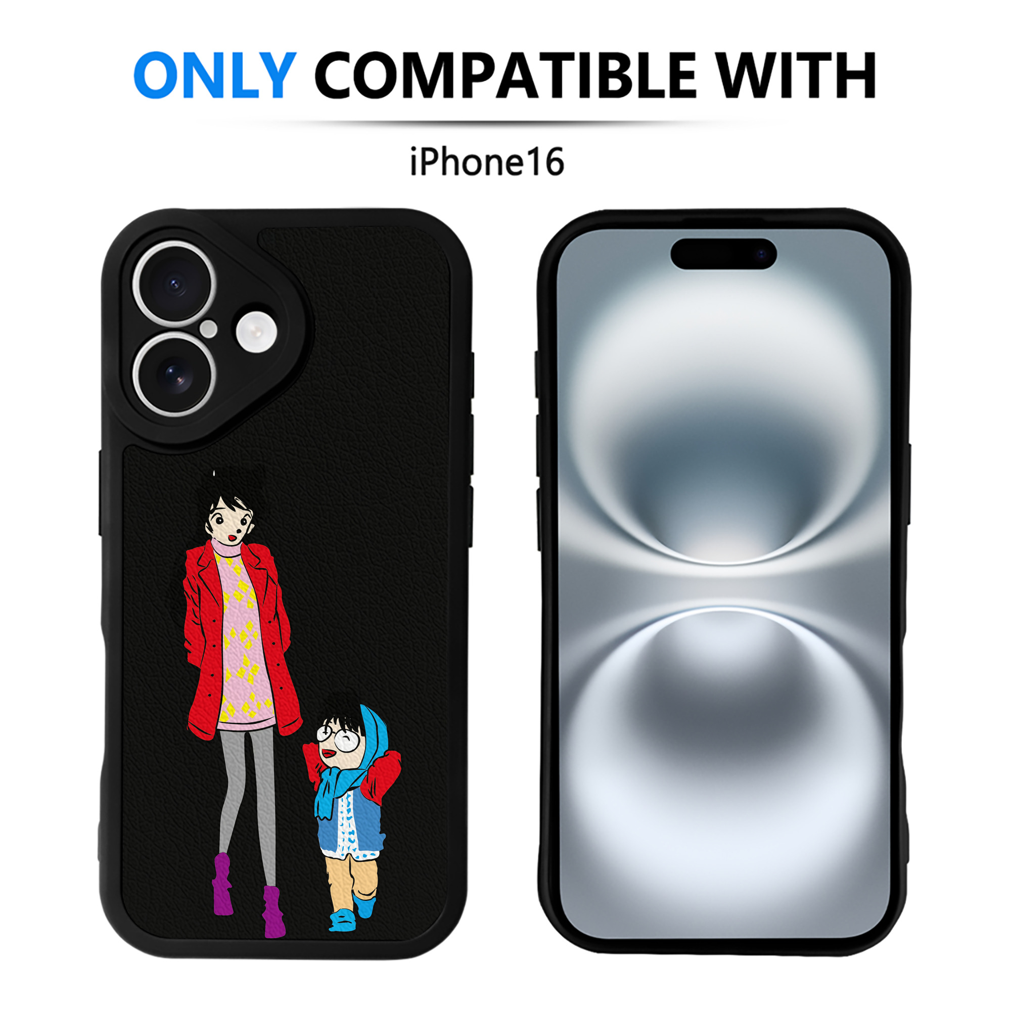 （画像用） 名探偵コナン 江戸川 コナン Detective Conan Conan Edogawa 【iPhone 16シリーズ対応】シリコンスマホケース（レザー調） 材質：シリコン